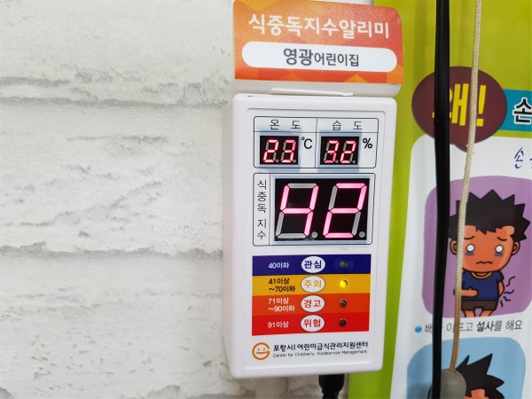 (사진3)소규모 어린이급식소 설치된 ‘식중독 지수 알리미’ 디바이스